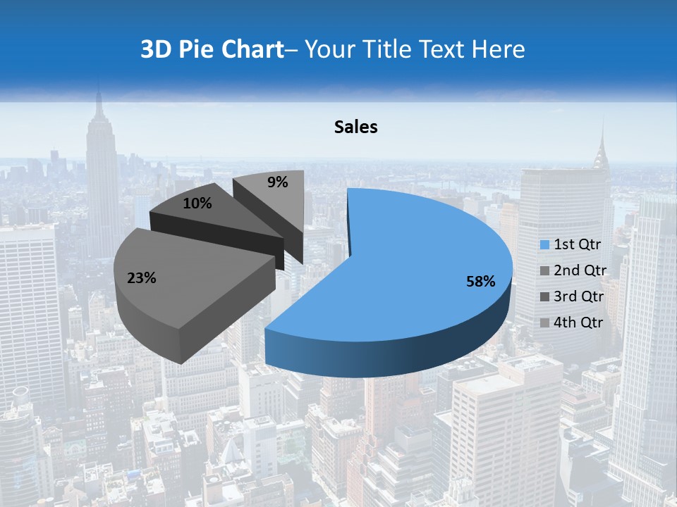 A City Skyline With Skyscrapers And Clouds In The Sky PowerPoint Template