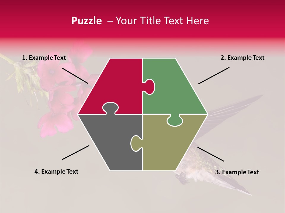 A Hummingbird Feeding From A Pink Flower PowerPoint Template