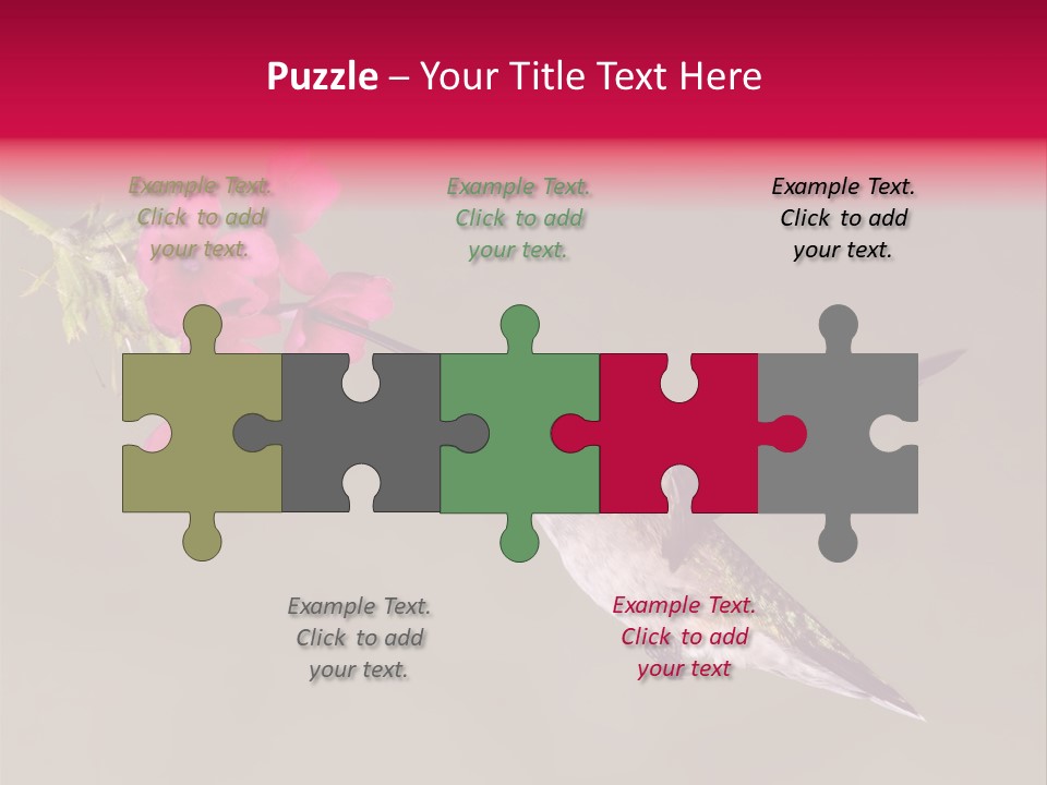 A Hummingbird Feeding From A Pink Flower PowerPoint Template