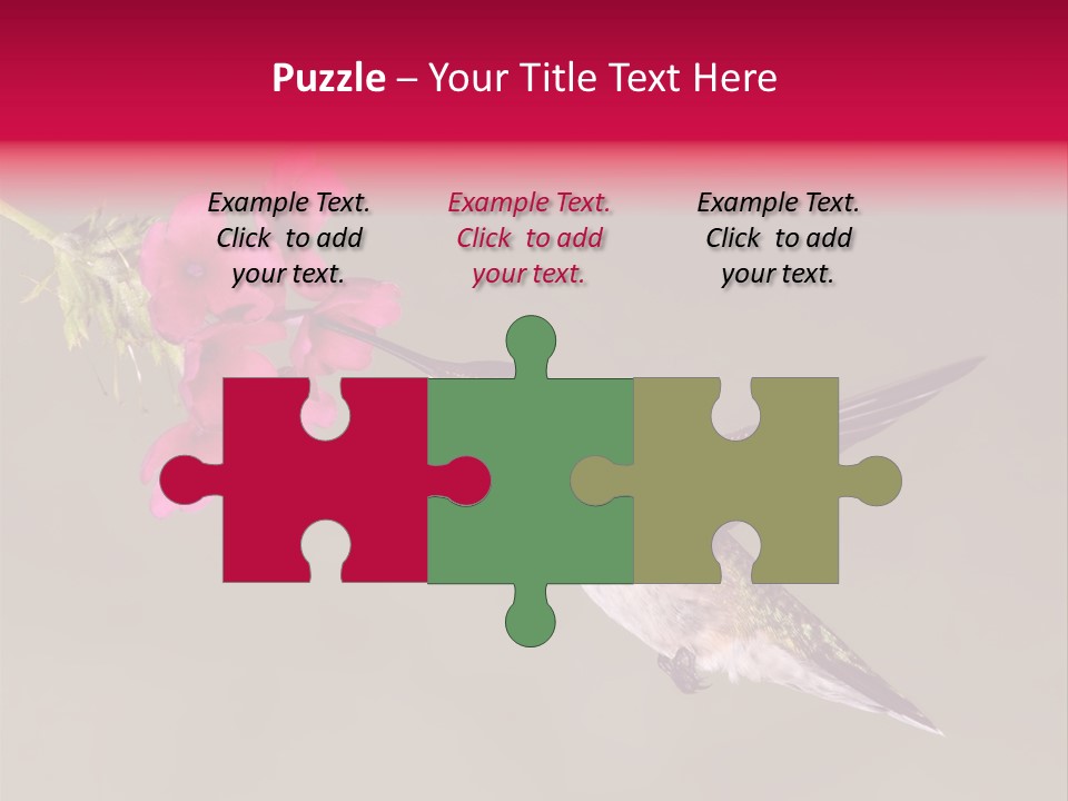 A Hummingbird Feeding From A Pink Flower PowerPoint Template