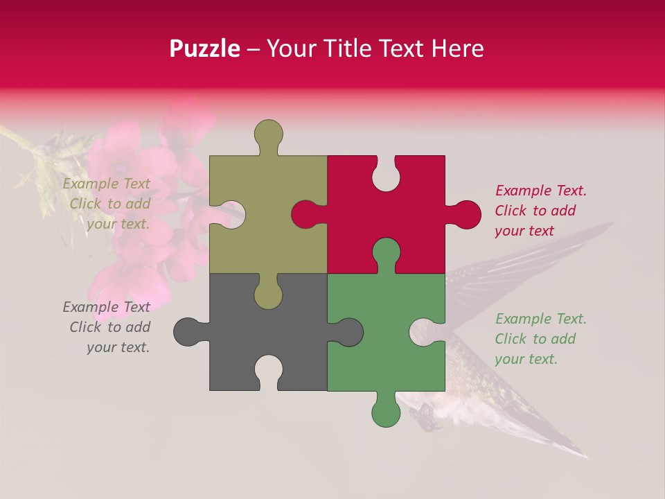 A Hummingbird Feeding From A Pink Flower PowerPoint Template