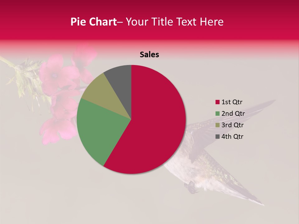 A Hummingbird Feeding From A Pink Flower PowerPoint Template