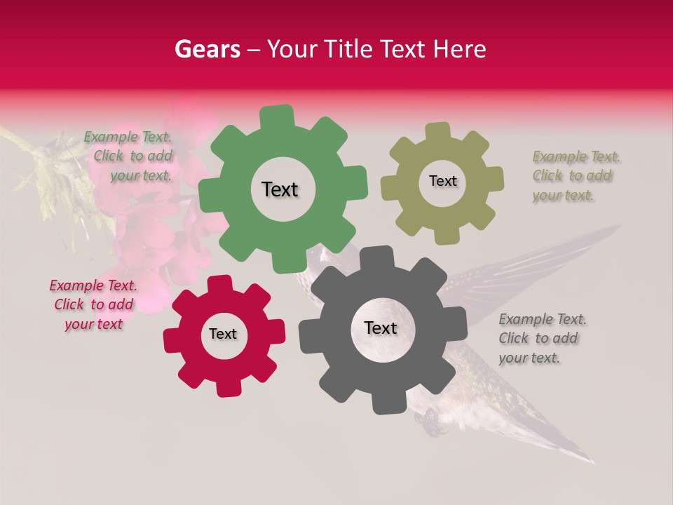 A Hummingbird Feeding From A Pink Flower PowerPoint Template