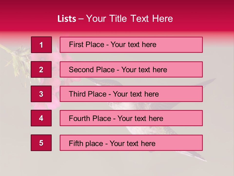 A Hummingbird Feeding From A Pink Flower PowerPoint Template
