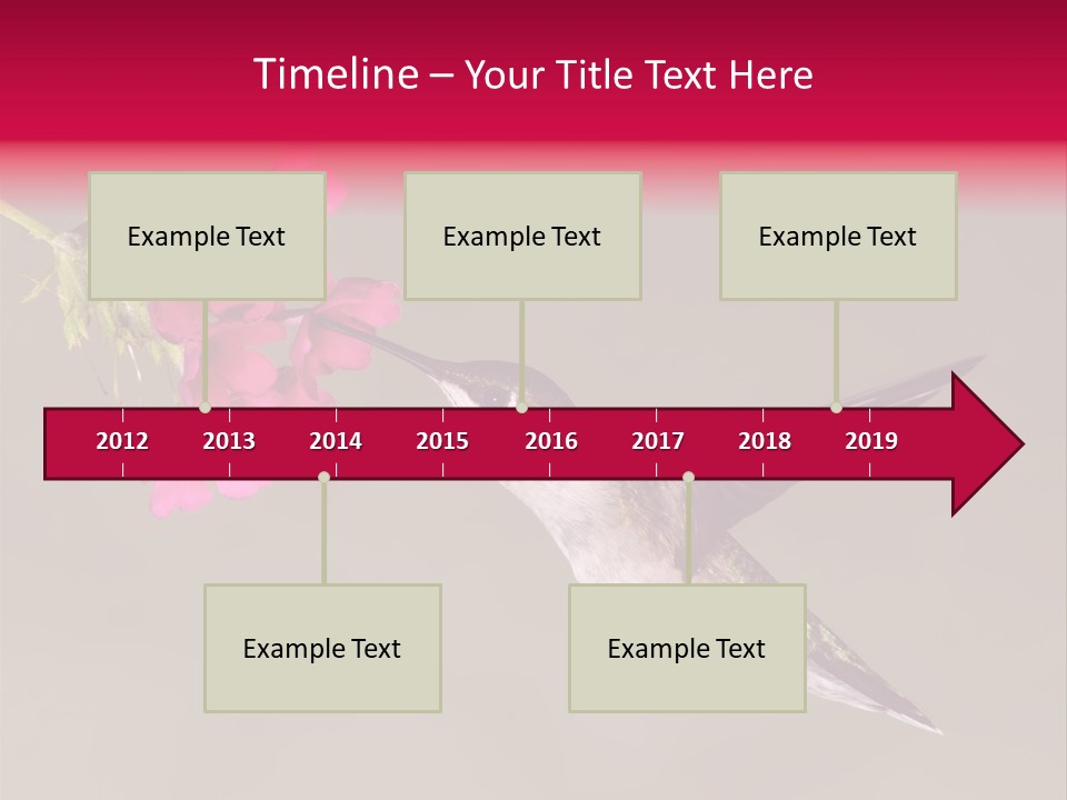 A Hummingbird Feeding From A Pink Flower PowerPoint Template