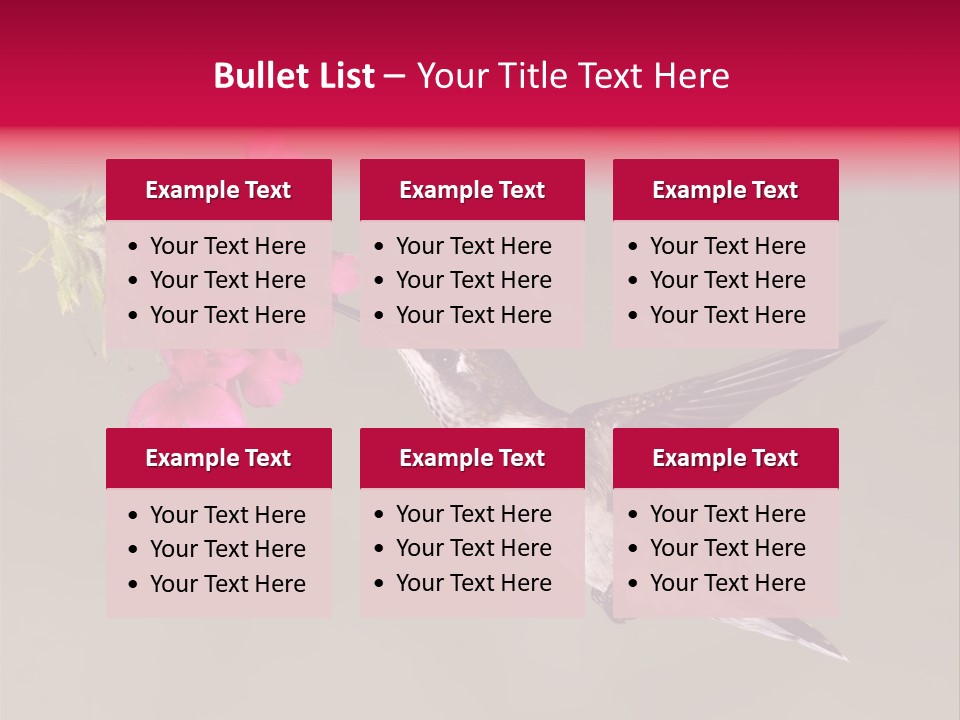 A Hummingbird Feeding From A Pink Flower PowerPoint Template