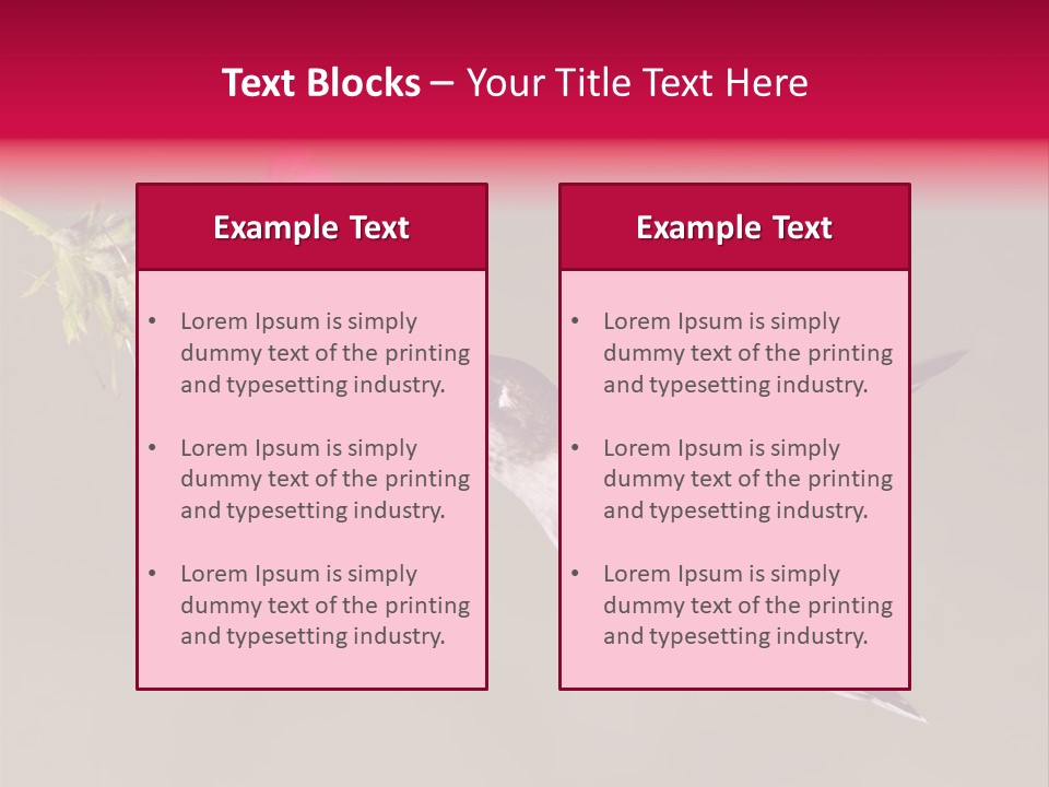 A Hummingbird Feeding From A Pink Flower PowerPoint Template