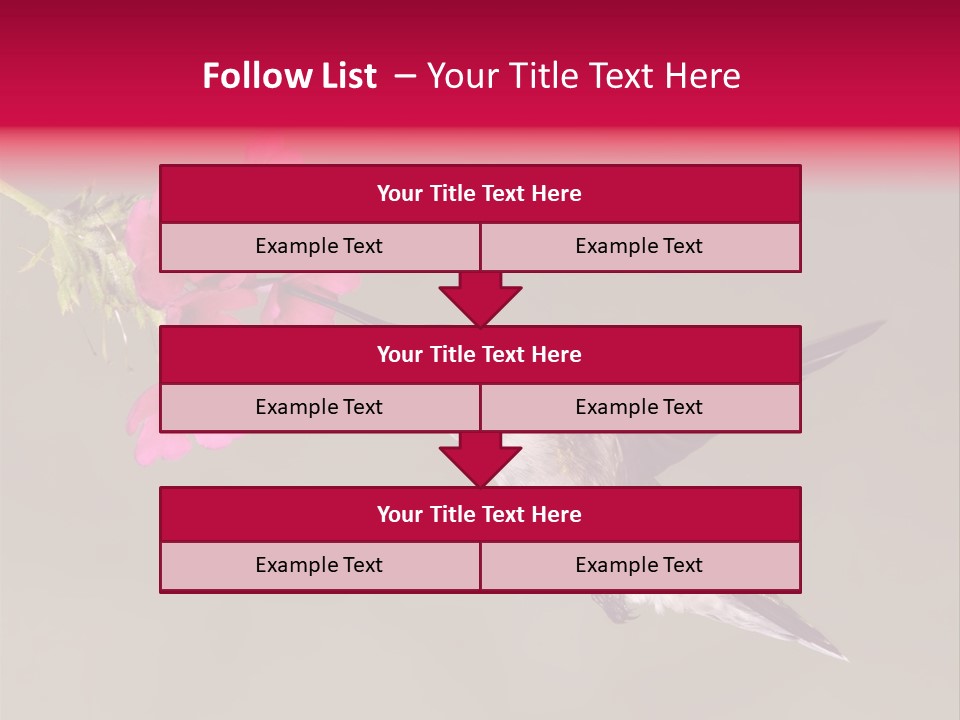 A Hummingbird Feeding From A Pink Flower PowerPoint Template