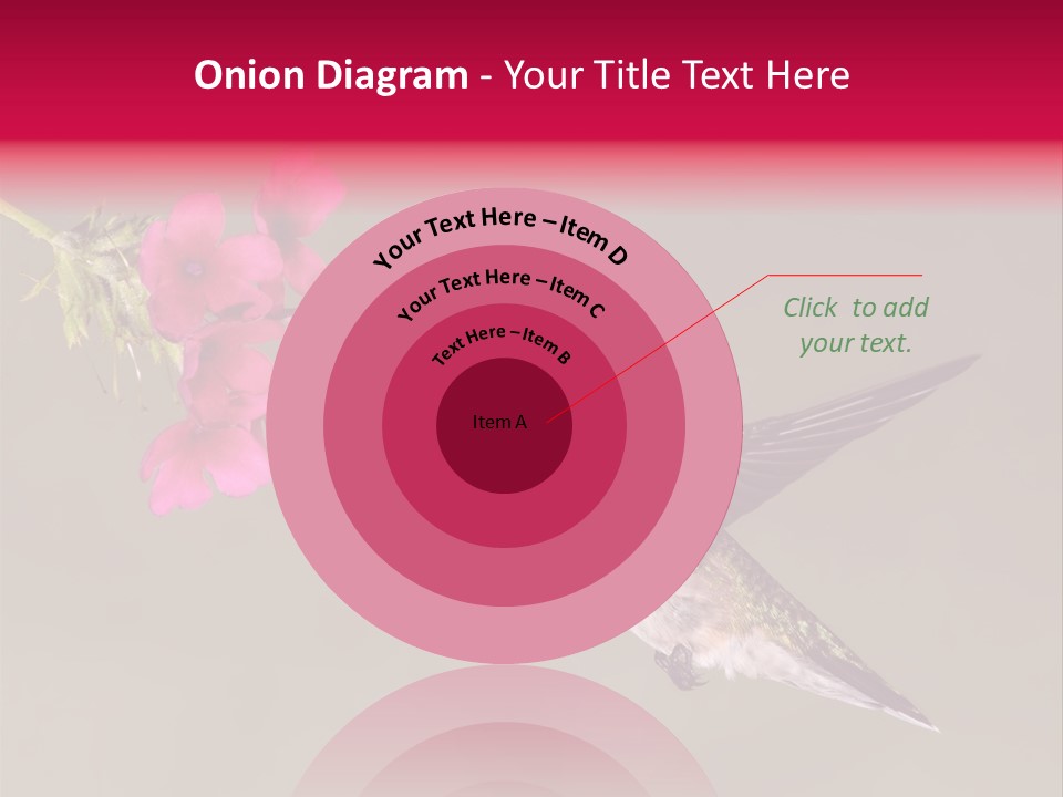 A Hummingbird Feeding From A Pink Flower PowerPoint Template