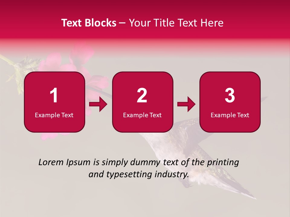 A Hummingbird Feeding From A Pink Flower PowerPoint Template