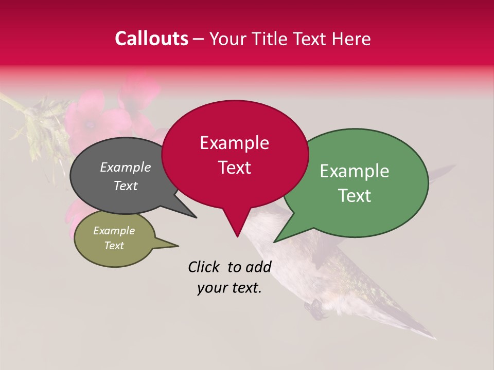 A Hummingbird Feeding From A Pink Flower PowerPoint Template