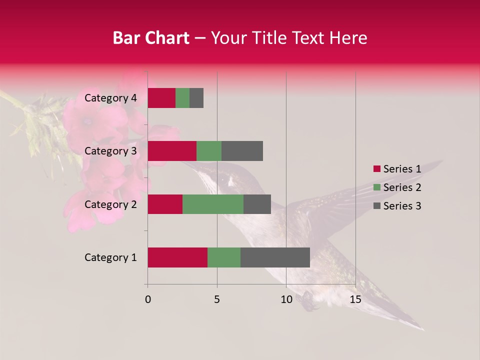 A Hummingbird Feeding From A Pink Flower PowerPoint Template
