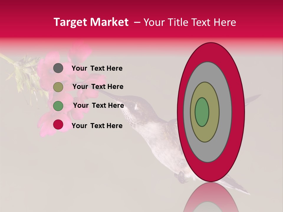 A Hummingbird Feeding From A Pink Flower PowerPoint Template