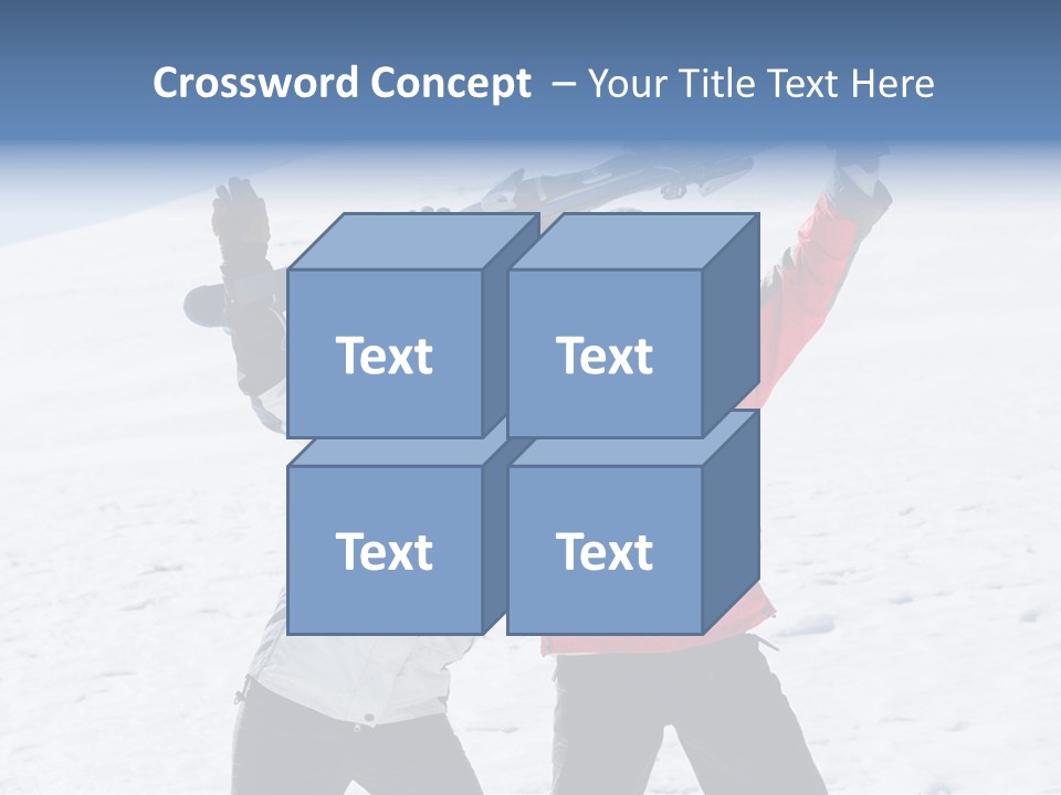 A Man And A Woman Holding Skis On Their Shoulders PowerPoint Template