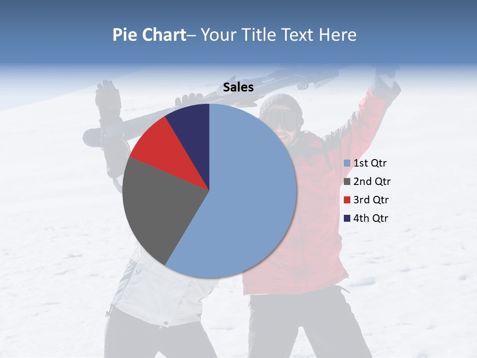 A Man And A Woman Holding Skis On Their Shoulders PowerPoint Template