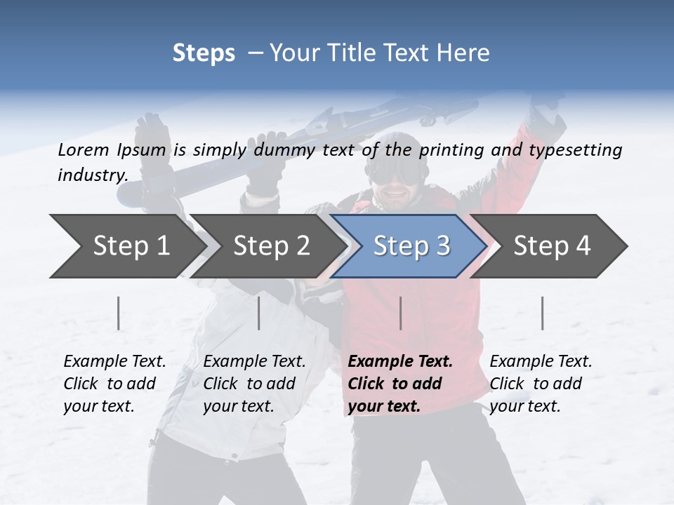 A Man And A Woman Holding Skis On Their Shoulders PowerPoint Template