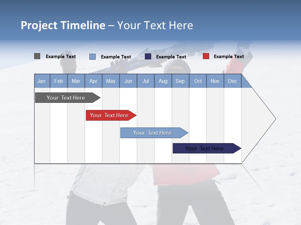 A Man And A Woman Holding Skis On Their Shoulders PowerPoint Template