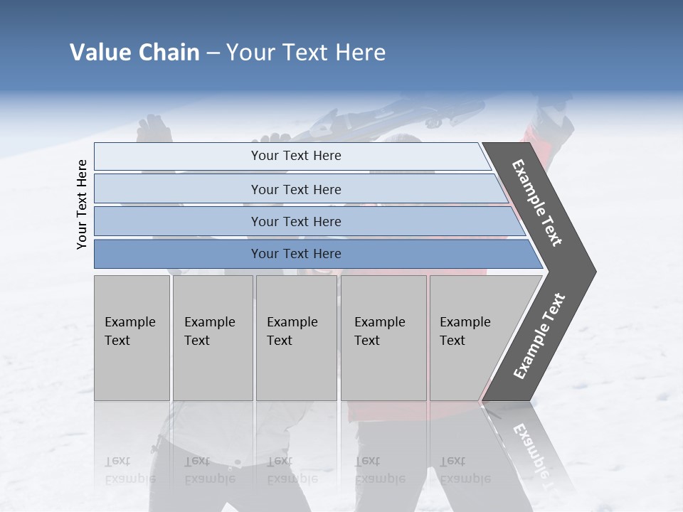A Man And A Woman Holding Skis On Their Shoulders PowerPoint Template
