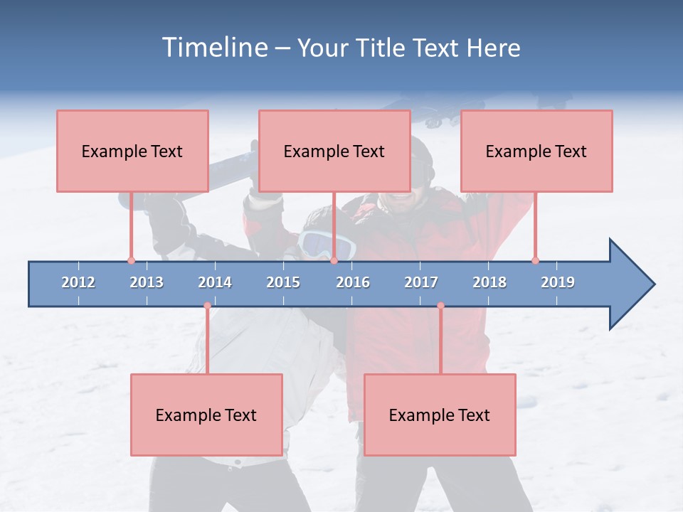A Man And A Woman Holding Skis On Their Shoulders PowerPoint Template