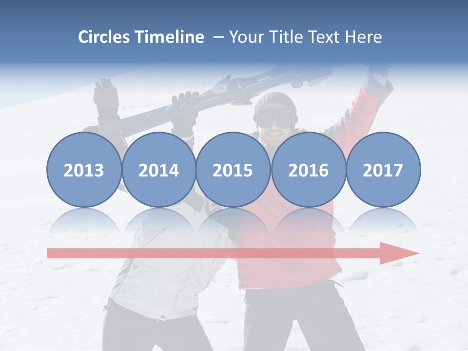 A Man And A Woman Holding Skis On Their Shoulders PowerPoint Template