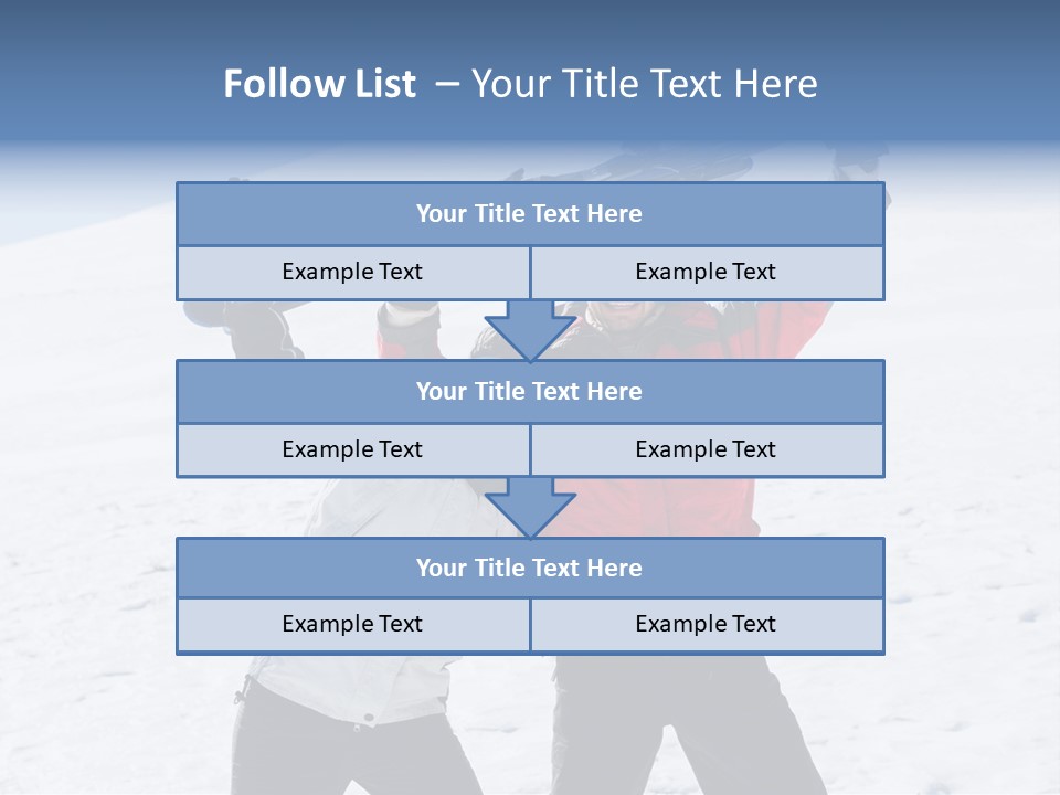 A Man And A Woman Holding Skis On Their Shoulders PowerPoint Template