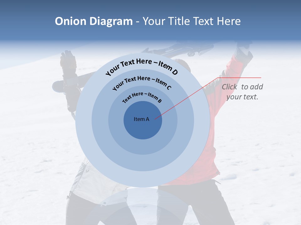 A Man And A Woman Holding Skis On Their Shoulders PowerPoint Template