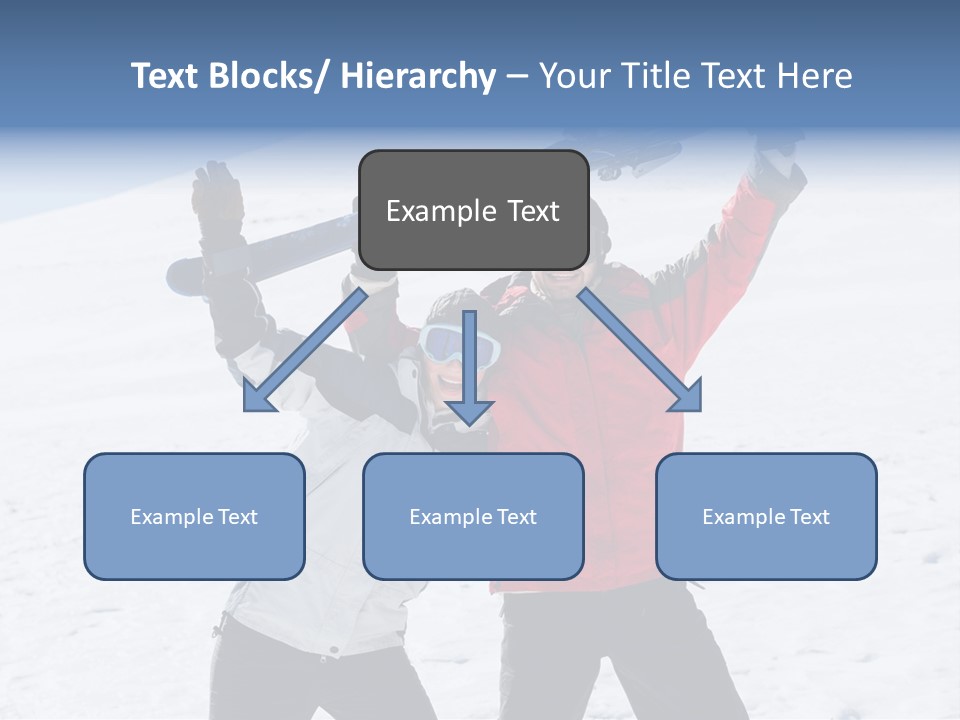 A Man And A Woman Holding Skis On Their Shoulders PowerPoint Template