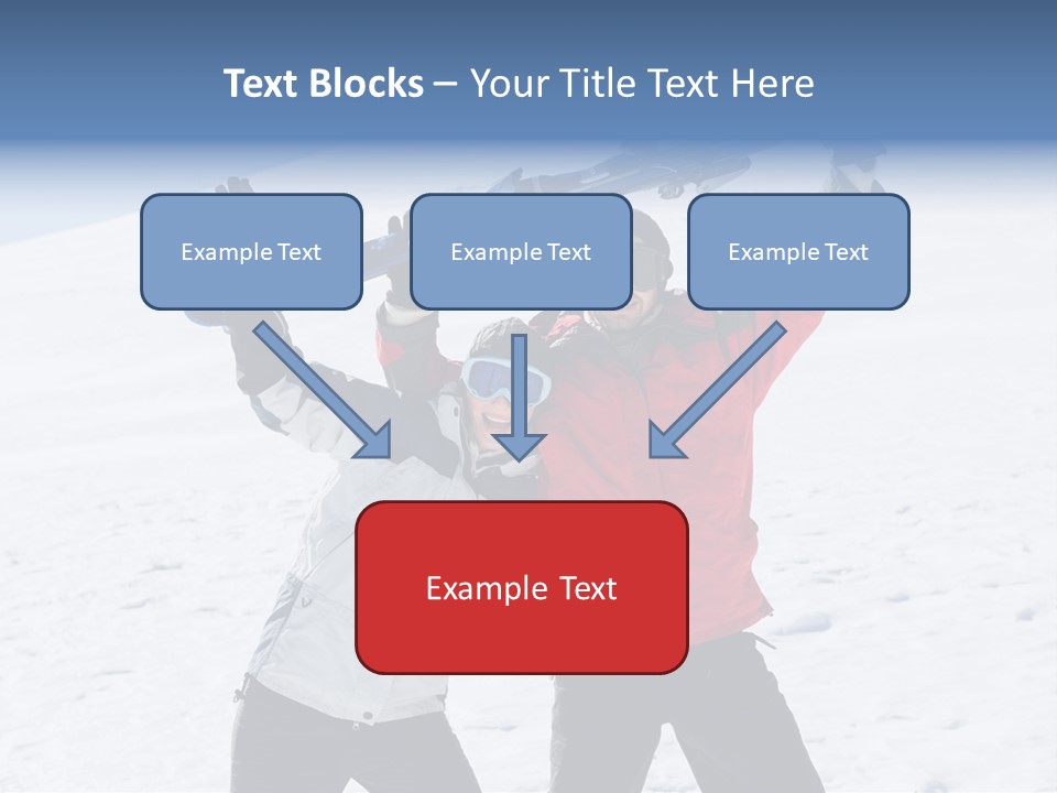 A Man And A Woman Holding Skis On Their Shoulders PowerPoint Template