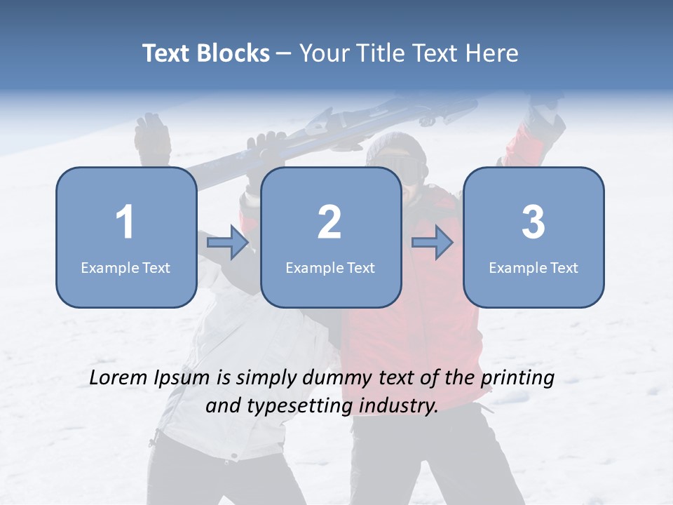 A Man And A Woman Holding Skis On Their Shoulders PowerPoint Template