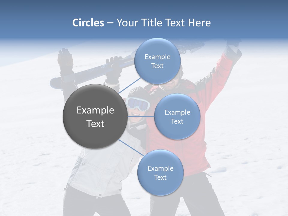 A Man And A Woman Holding Skis On Their Shoulders PowerPoint Template