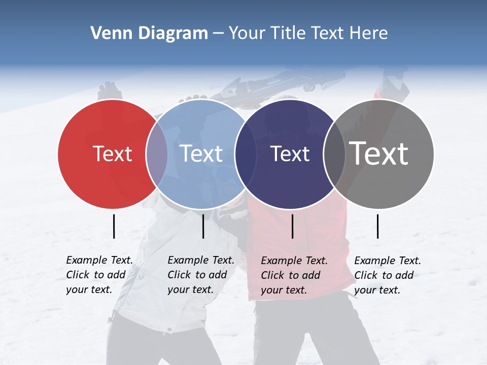 A Man And A Woman Holding Skis On Their Shoulders PowerPoint Template