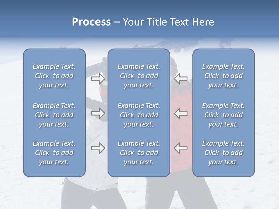 A Man And A Woman Holding Skis On Their Shoulders PowerPoint Template