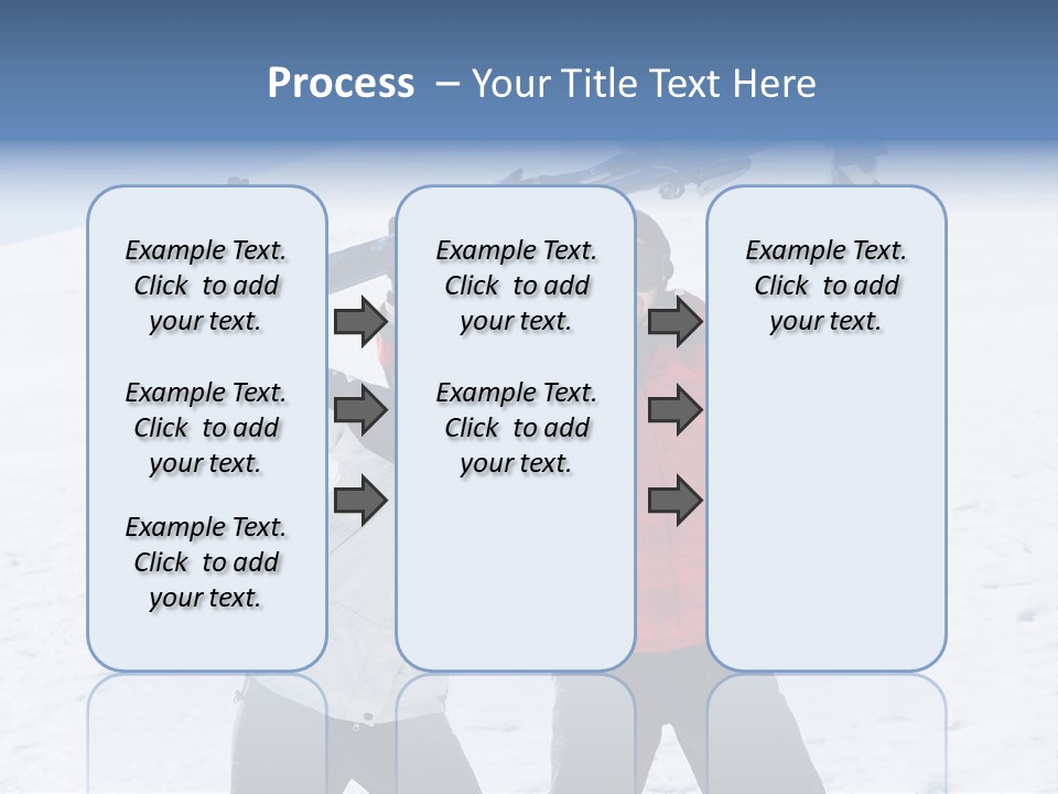 A Man And A Woman Holding Skis On Their Shoulders PowerPoint Template