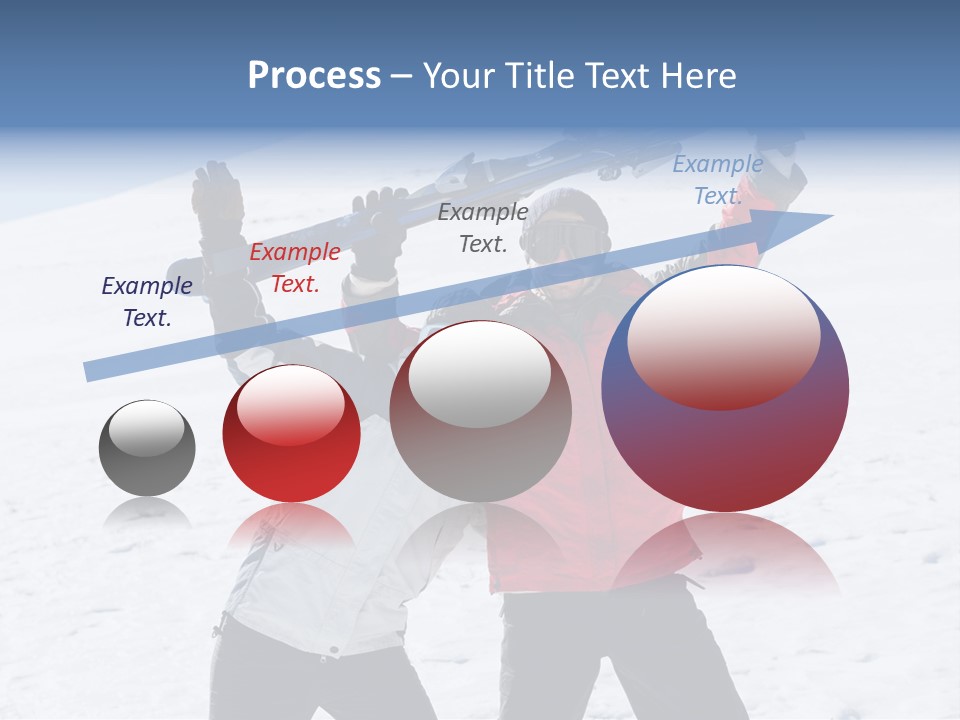 A Man And A Woman Holding Skis On Their Shoulders PowerPoint Template