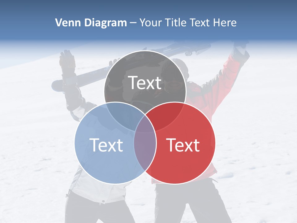 A Man And A Woman Holding Skis On Their Shoulders PowerPoint Template