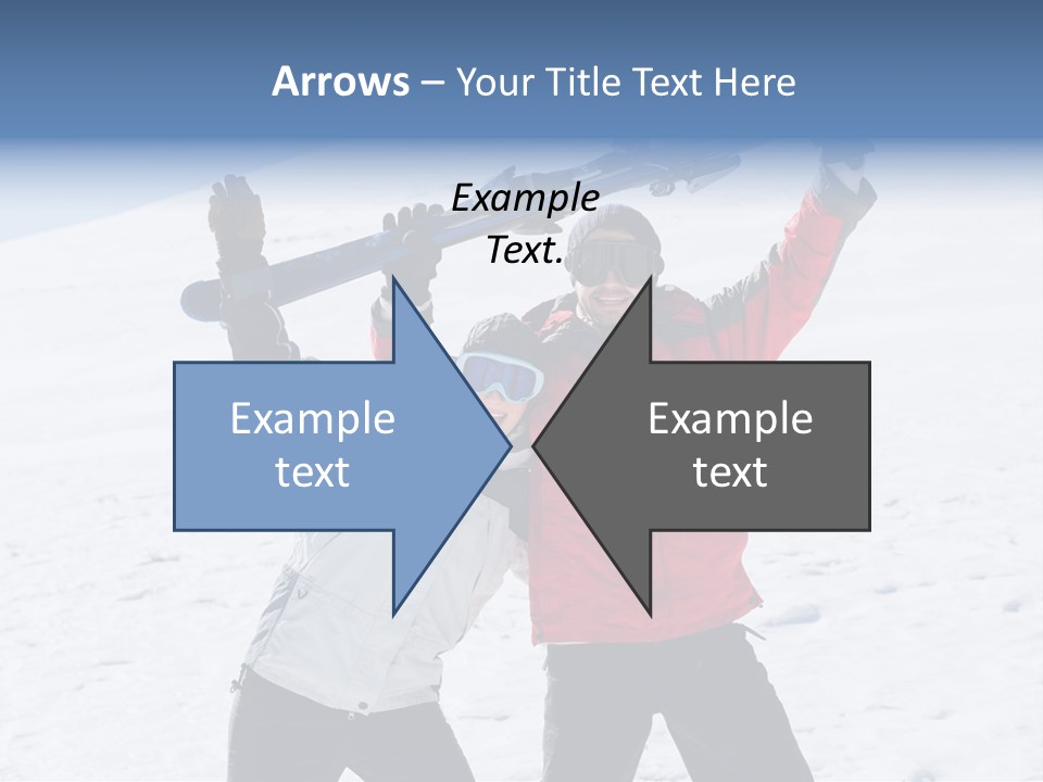 A Man And A Woman Holding Skis On Their Shoulders PowerPoint Template