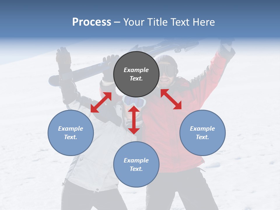 A Man And A Woman Holding Skis On Their Shoulders PowerPoint Template