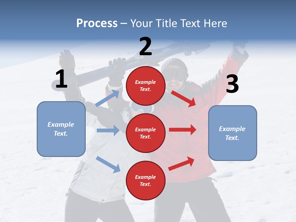 A Man And A Woman Holding Skis On Their Shoulders PowerPoint Template