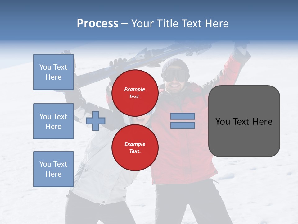 A Man And A Woman Holding Skis On Their Shoulders PowerPoint Template