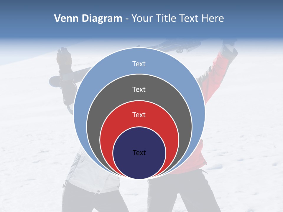 A Man And A Woman Holding Skis On Their Shoulders PowerPoint Template