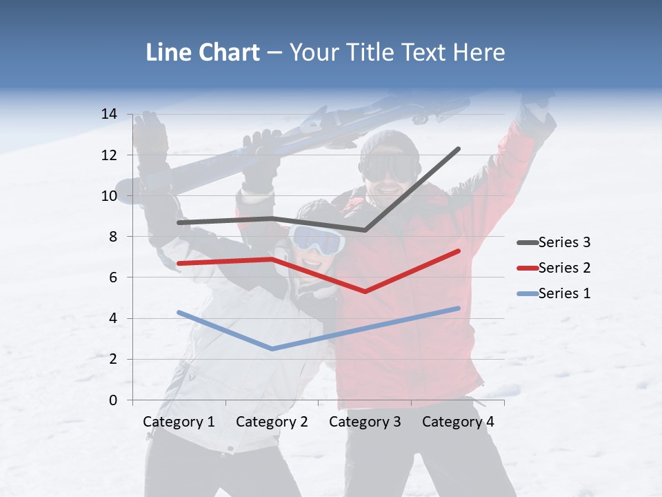 A Man And A Woman Holding Skis On Their Shoulders PowerPoint Template