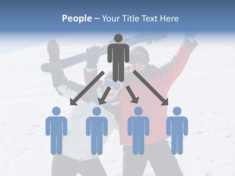 A Man And A Woman Holding Skis On Their Shoulders PowerPoint Template