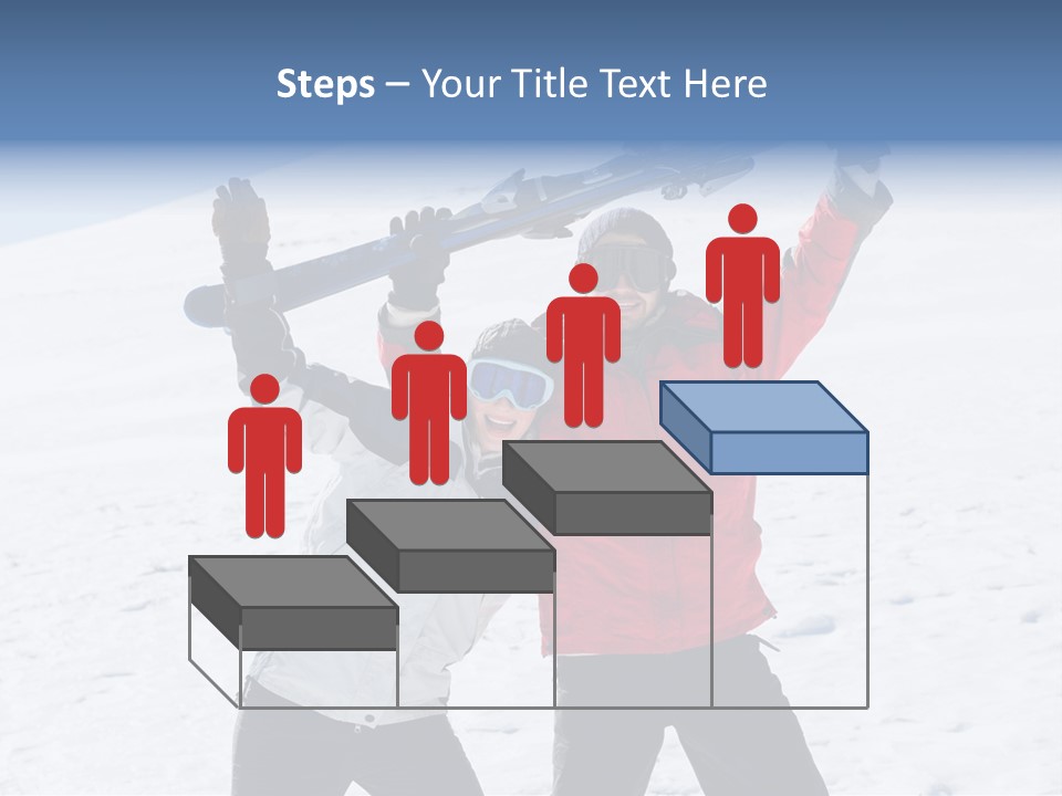 A Man And A Woman Holding Skis On Their Shoulders PowerPoint Template