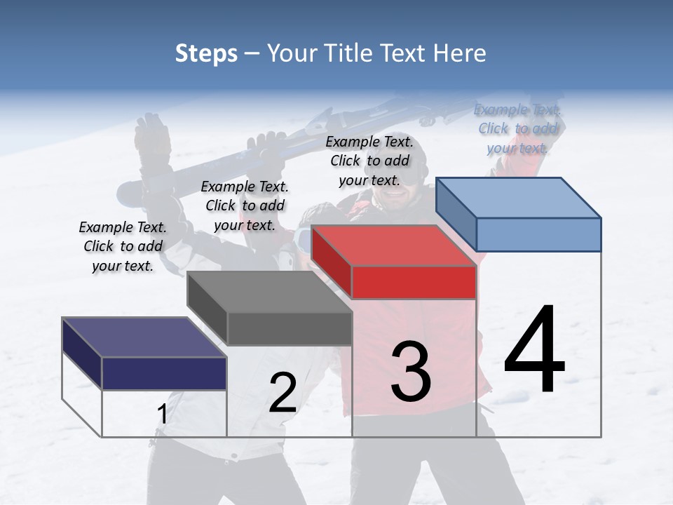 A Man And A Woman Holding Skis On Their Shoulders PowerPoint Template