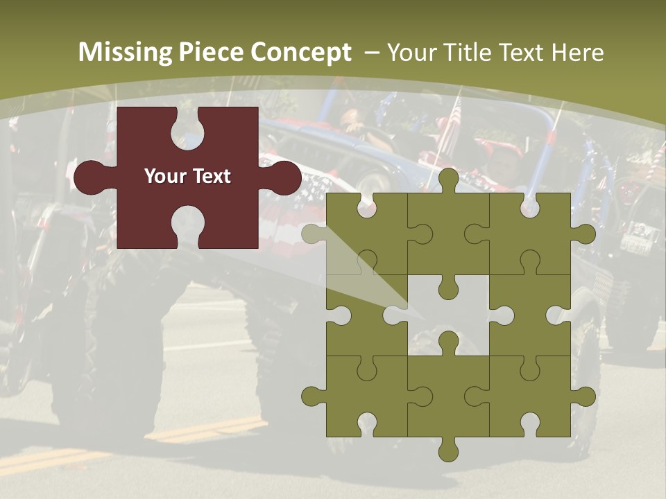A Group Of Four Wheelers Driving Down A Street PowerPoint Template
