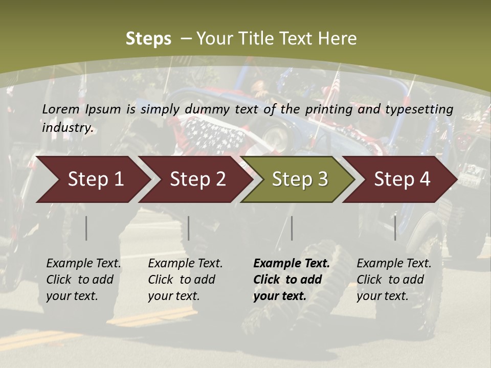 A Group Of Four Wheelers Driving Down A Street PowerPoint Template