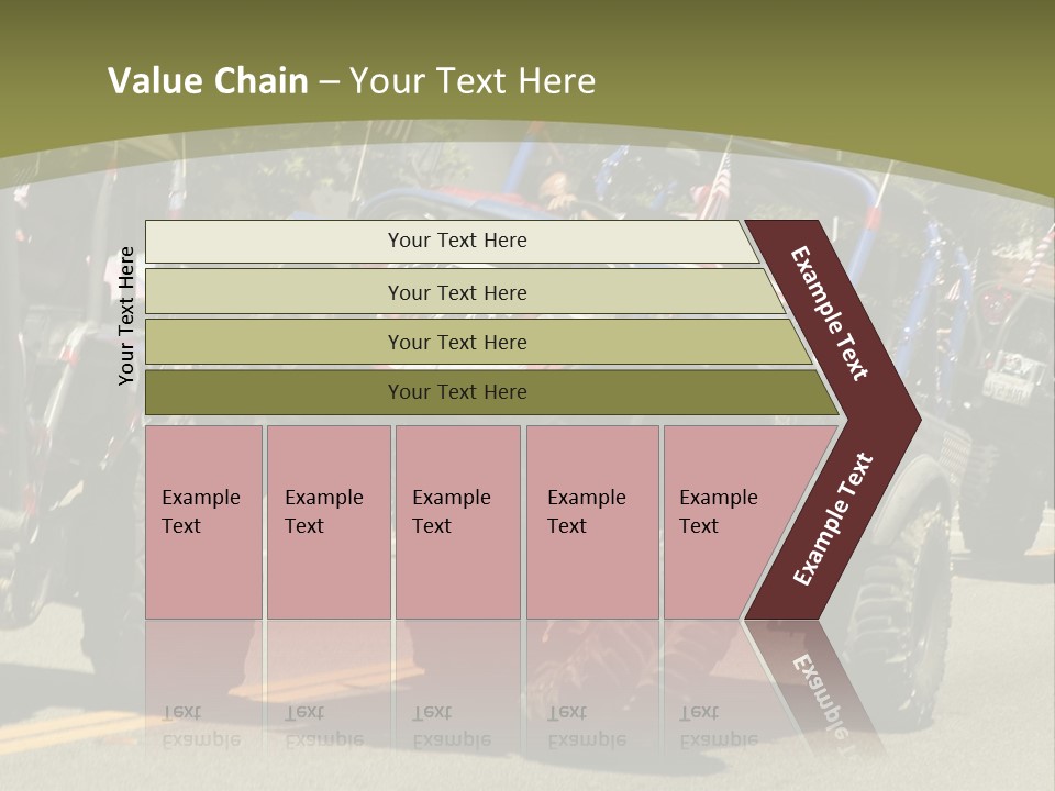 A Group Of Four Wheelers Driving Down A Street PowerPoint Template