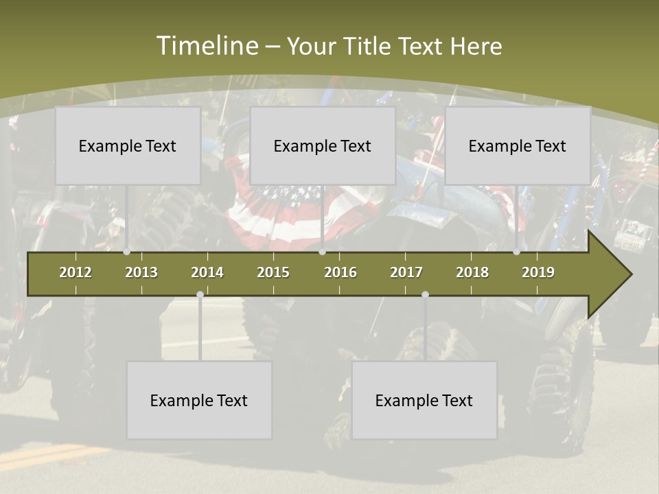 A Group Of Four Wheelers Driving Down A Street PowerPoint Template