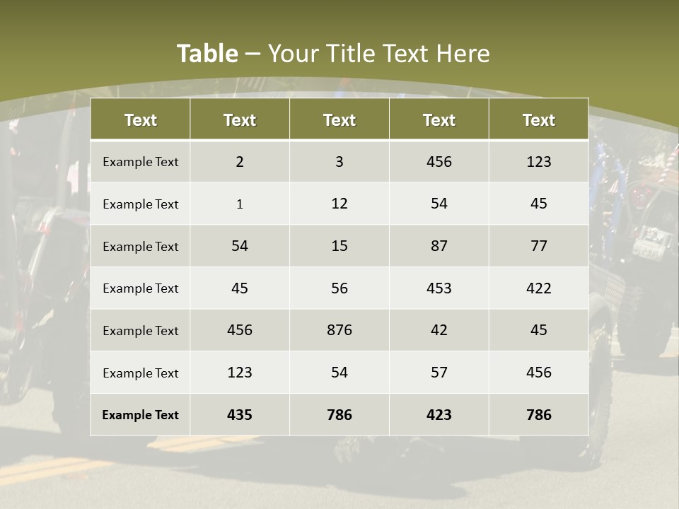 A Group Of Four Wheelers Driving Down A Street PowerPoint Template