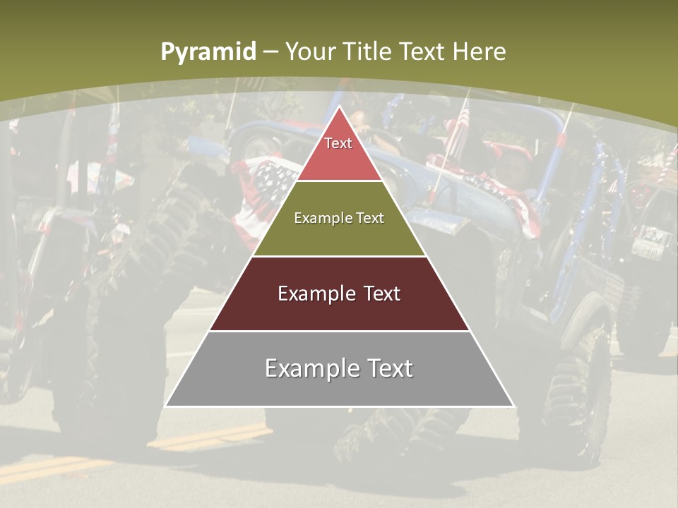 A Group Of Four Wheelers Driving Down A Street PowerPoint Template